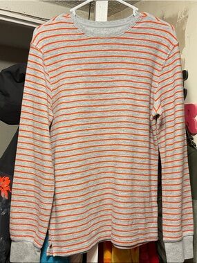 Goodfellow & Co Gray Tee with Orange Stripes